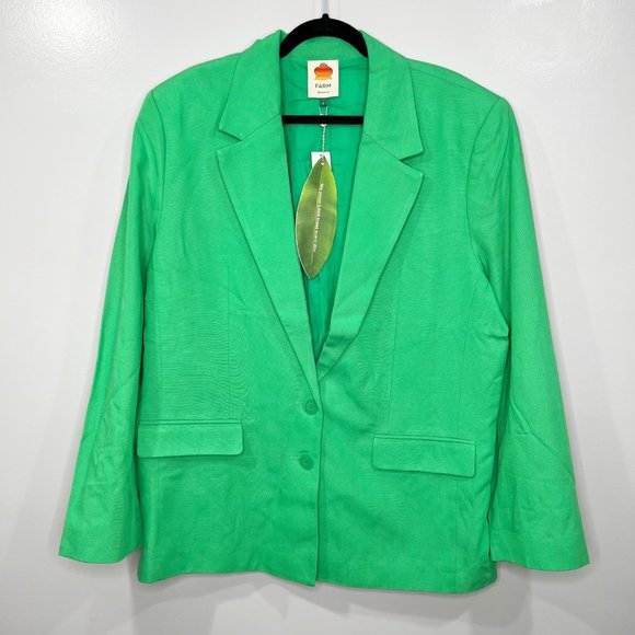 FARM RIO Green Longline Blazer Two Button NWT Size Large - Picture 3 of 9